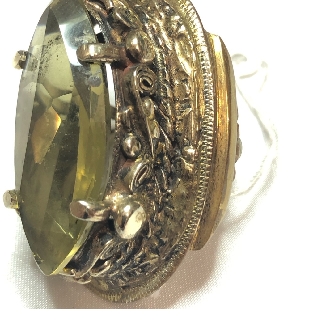Citrine leaf adjustable ring. - Picture 7 of 8